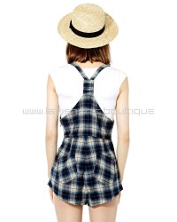 Vintage Checkered Dungaree Playsuit